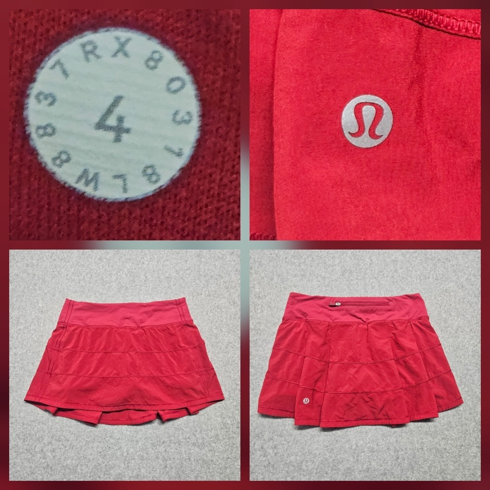 Lululemon Pace Rival Skirt/Skort 4 Way Stretch Scarlet Red Sz 4